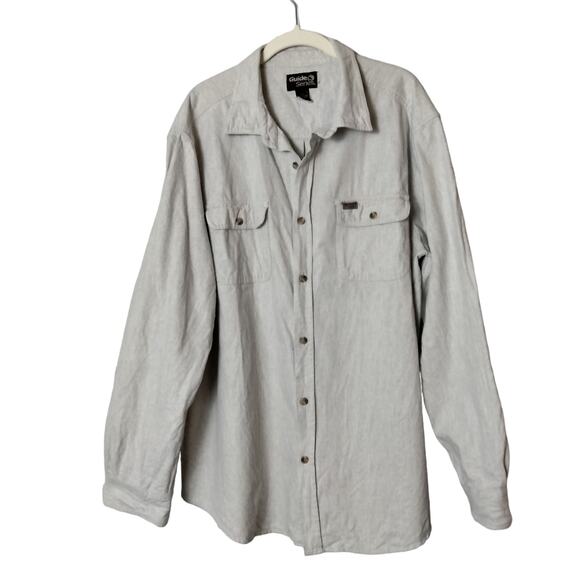 Guide Series Gander Mountain XL Tall Light Grey Thick Flannel Shirt or Shacket - Picture 1 of 5
